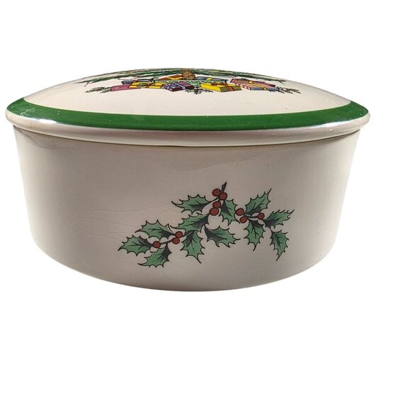 Spode England Christmas Tree Dish trinket box Decorative Holiday Bowl Porcelain - Picture 2 of 7